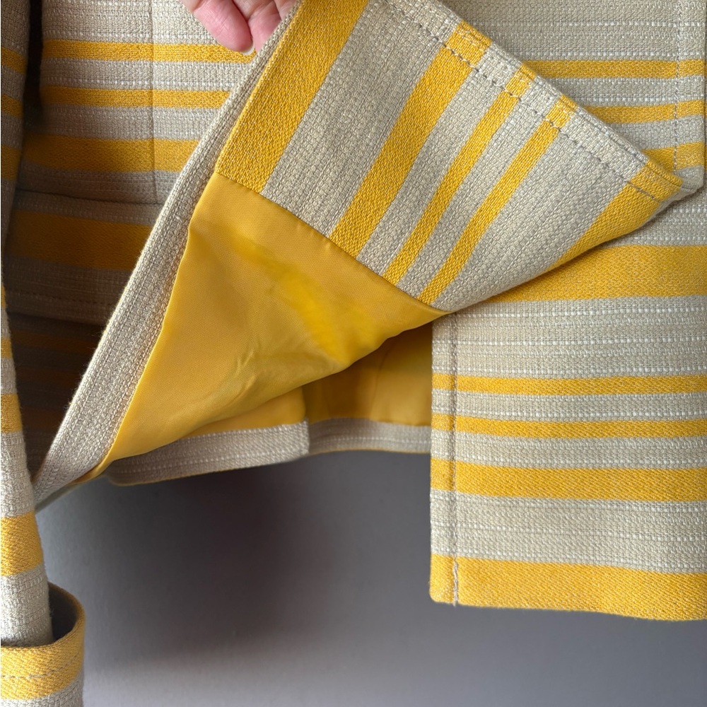 NWOT Women’s Talbots Yellow & Khaki Striped Blazer - SIZE 10 - Picture 8 of 16
